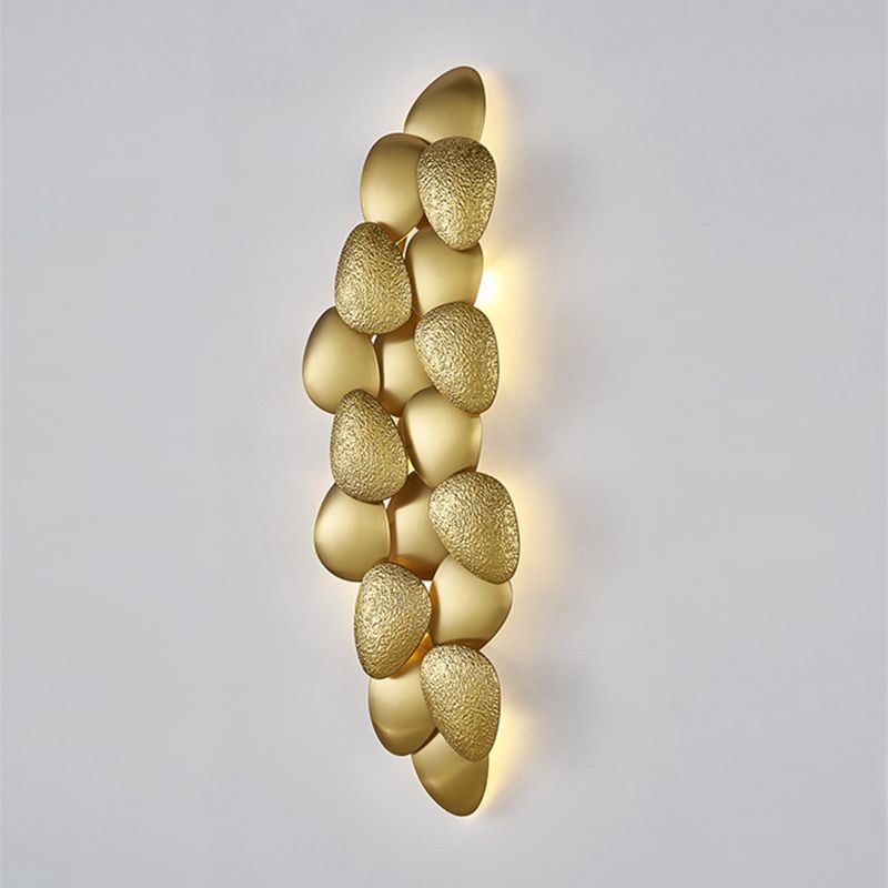 Cobblestone Wall Lighting Minimalist Metal LED Brass Wall Hanging Light for Living Room