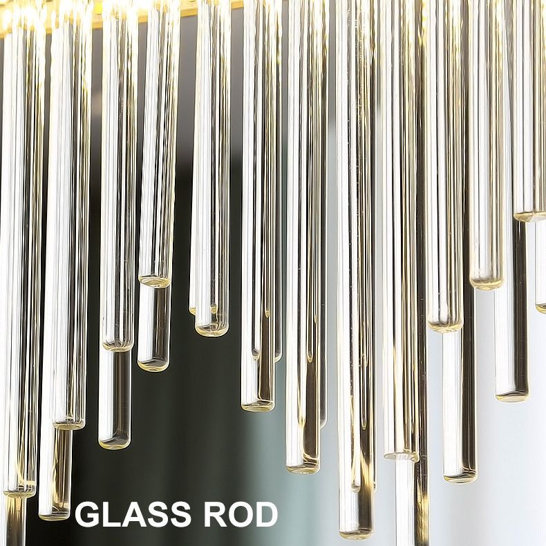 Modern Simplicity Drum Pendant Chandelier Clear Crystal Glass Hanging Light Fixture for Living Room