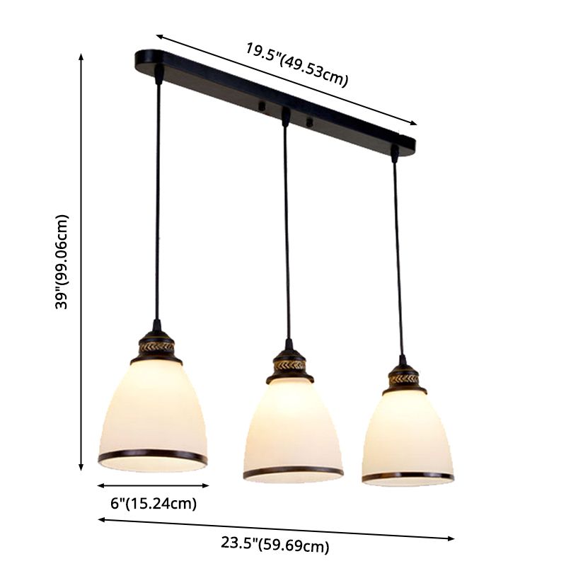 Minimalisme hanglampstamsel Witte kegel hangerverlichting met glazen schaduw