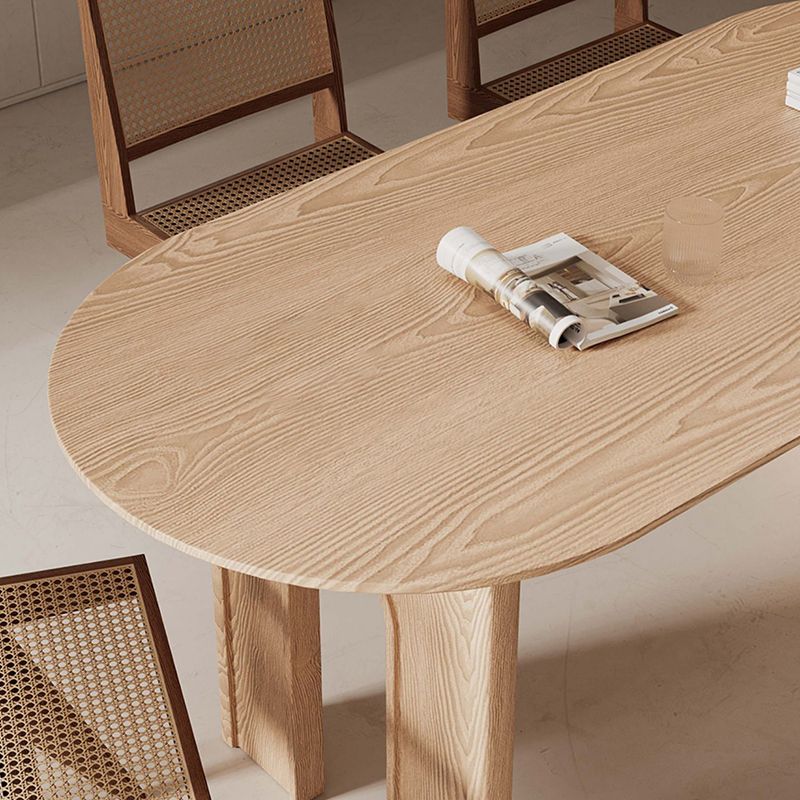 Modern Wooden Dining Table Double Pedestal Dinner Table for Dining Room