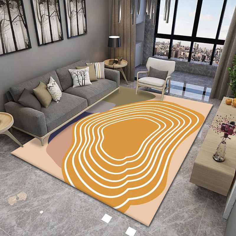Tapis de contraste de tapis moderne orange Tapis de couleur de couleur Tapis résistant pour le salon
