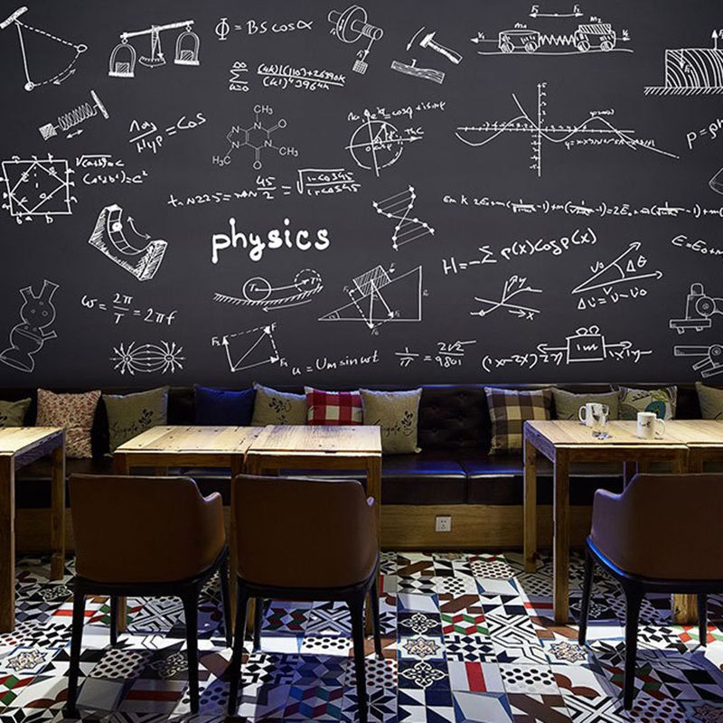 Simple Blackboard Mural Wallpaper for Coffee Shop Writing Wall Art, Personalized Size Available