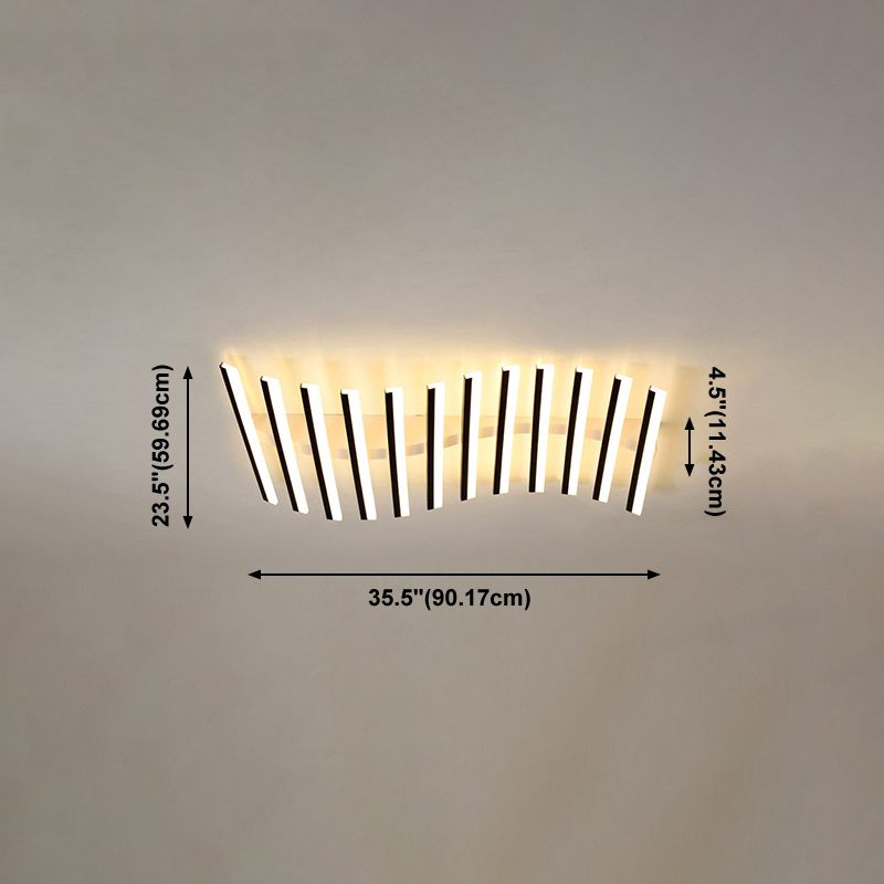 Luminaires encastrés en métal, plafonniers linéaires modernes pour chambre à coucher avec abat-jour en acrylique