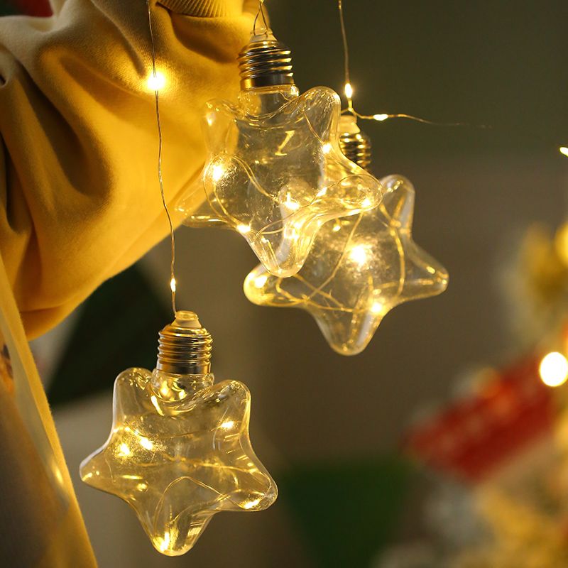 Star Shade Bedroom Battery String Light Contemporary LED Fairy Lighting in Clear