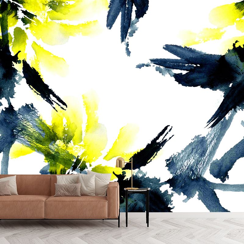 Watercolor Bird and Branch Mural Artistic Washable Bedroom Wall Decor, Custom Made