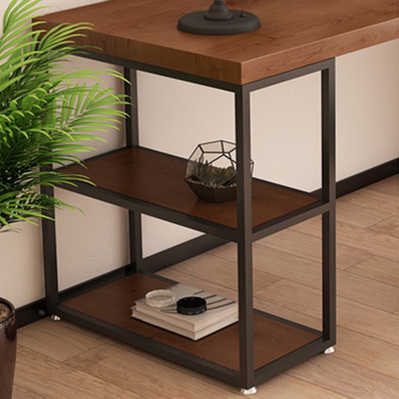 Contemporary Solid Wood Office Desk 30-inch H Computer Desk in Brown