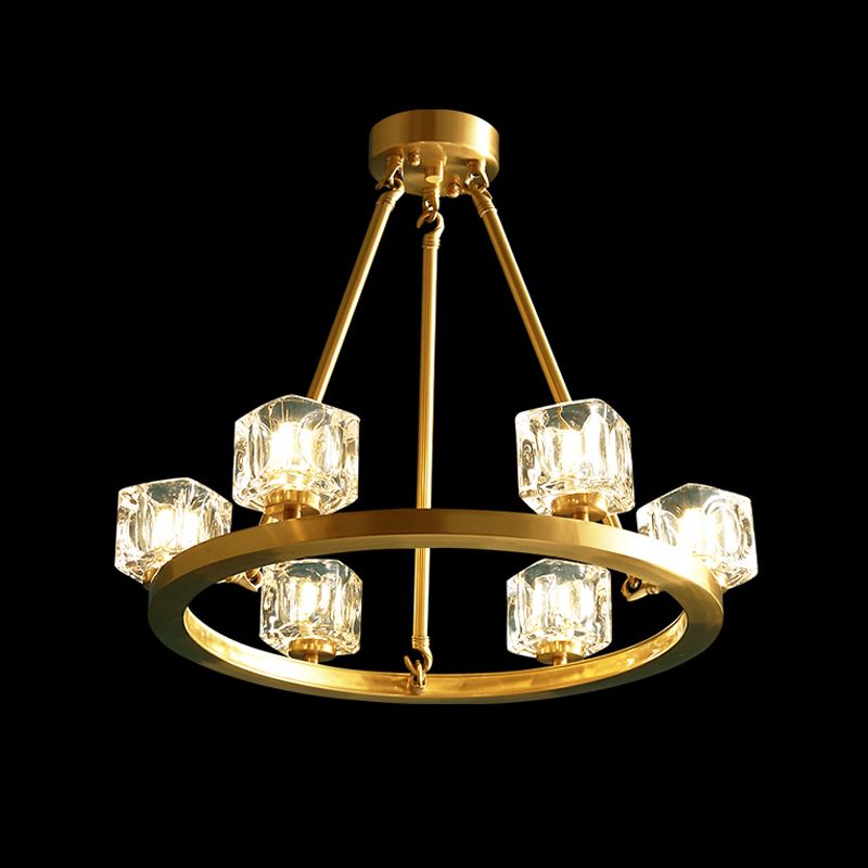 Lampadario geometrico di cristallo a sospensione nordica moderna per sala da pranzo