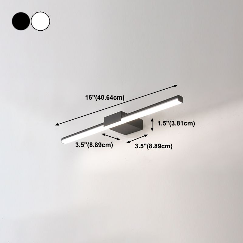 Modern Style Strip Shape Wall Lighting Metal 1 Light Wall Sconces for Shower Room