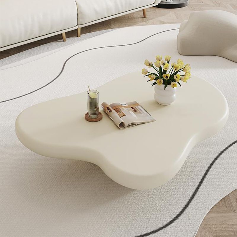 Modern Single Coffee Table No Distressing Free-Form 4 Legs Coffee Table