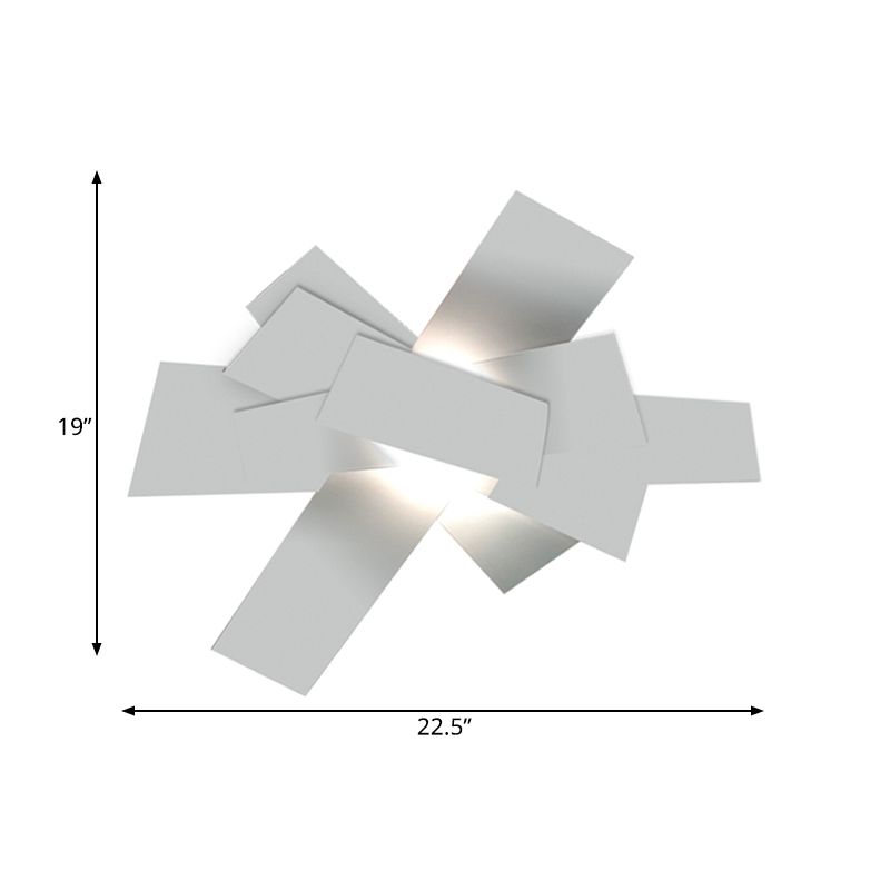 Metallic Stacked Surface Wall Sconce Nordic Novelty 1 Bulb White Wall Light Fixture