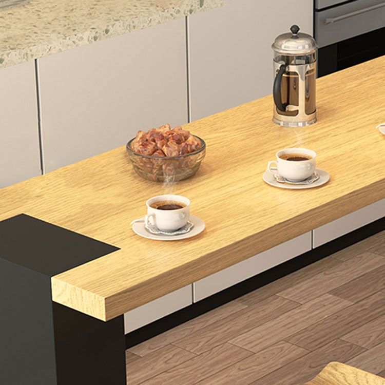 Modern 1/2/3/5 Pieces Bar Table Set Rectangle Pine Wood Counter Table with High Stools