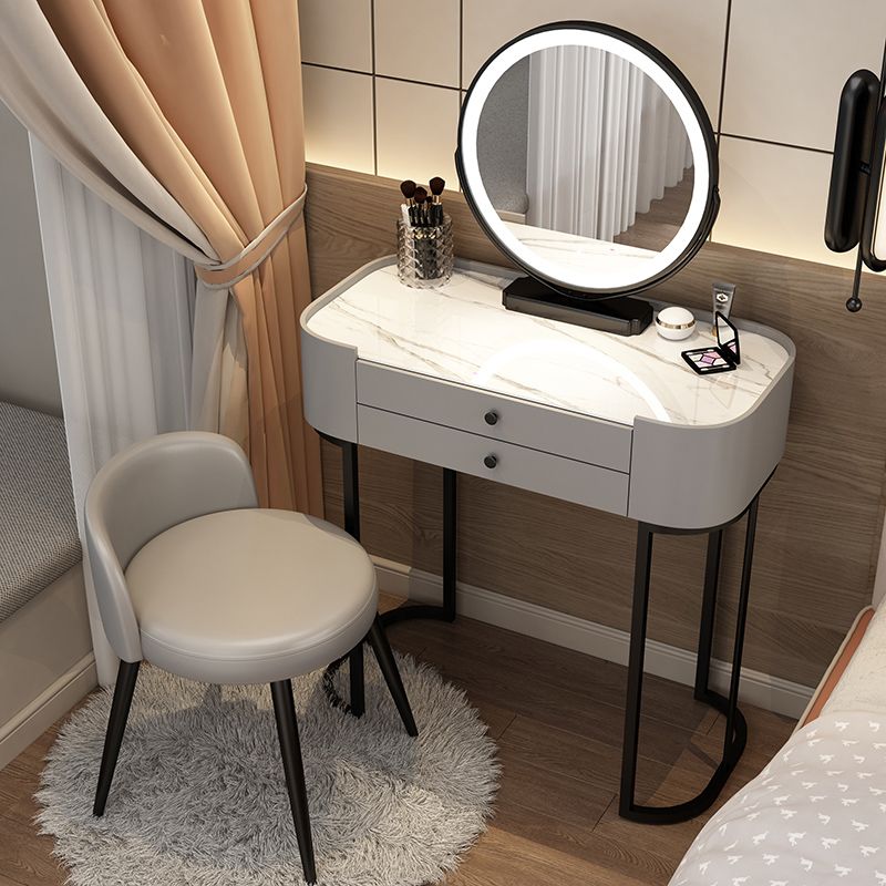 Contemporary Glass Vanity Dressing Table Bedroom Makeup Vanity Desk with Drawer
