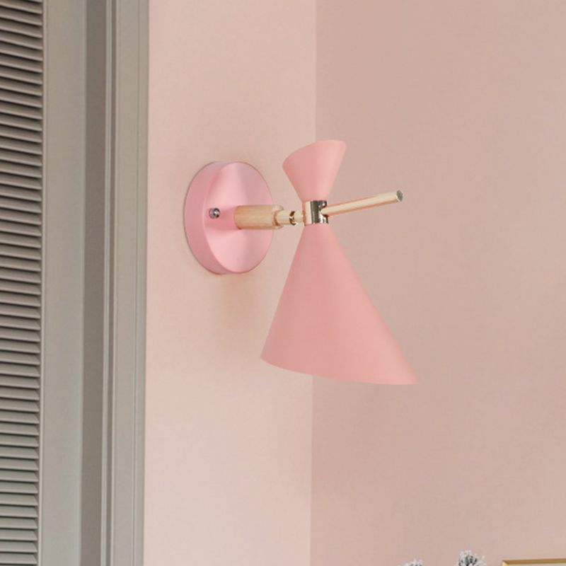 Hoekschaduw Wand SCONCE MACARON METAL 1 licht zwart/wit/roze/geel/groene wand sconce licht voor slaapkamer