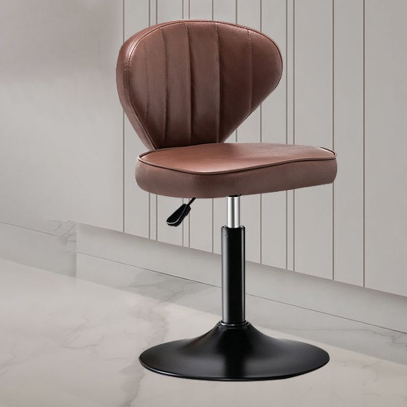 Home Swivel Adjustable Height Stool Modern Matte Finish Leather Barstool