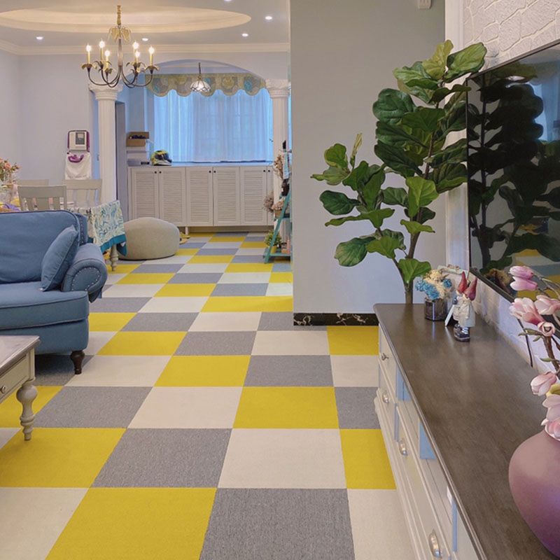 Carpet Tile Fade Resistant Non-Skid Solid Color Loose Lay Carpet Tiles Living Room