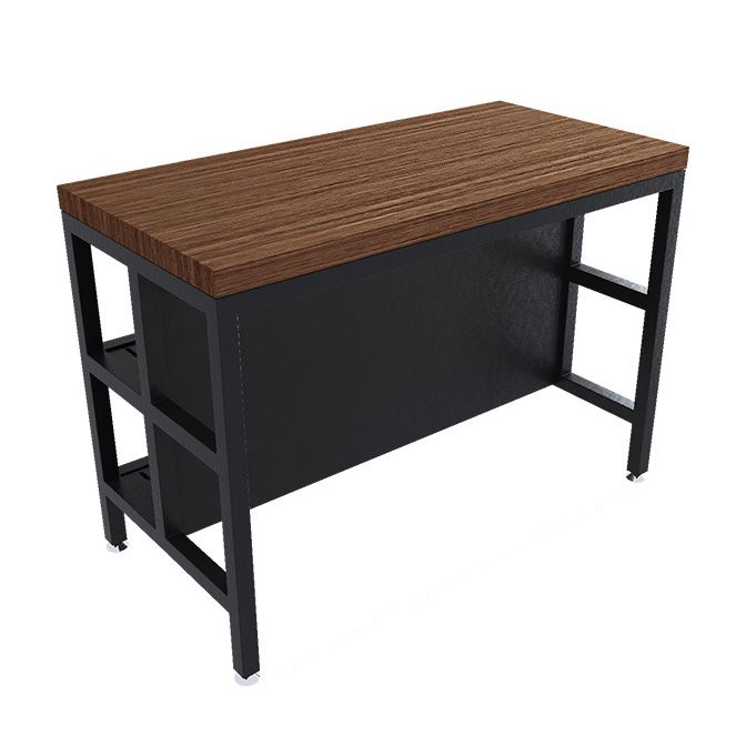 Industrial Stationary Kitchen Island Set Wood Rectangular Island Table