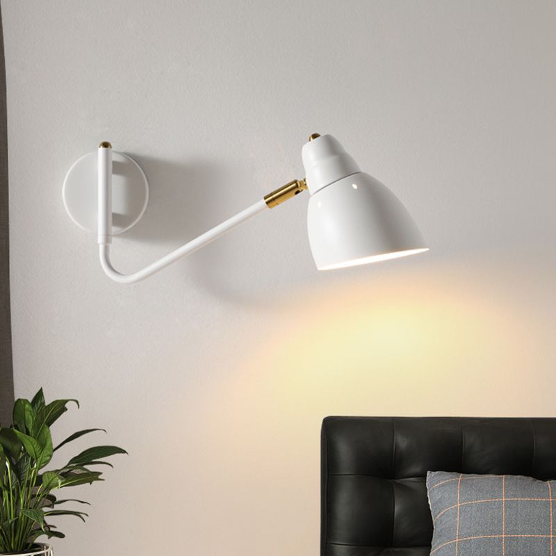 Black / White / Gold 1 - Light Wall Light Adjustable Metal Wall Armed Sconce