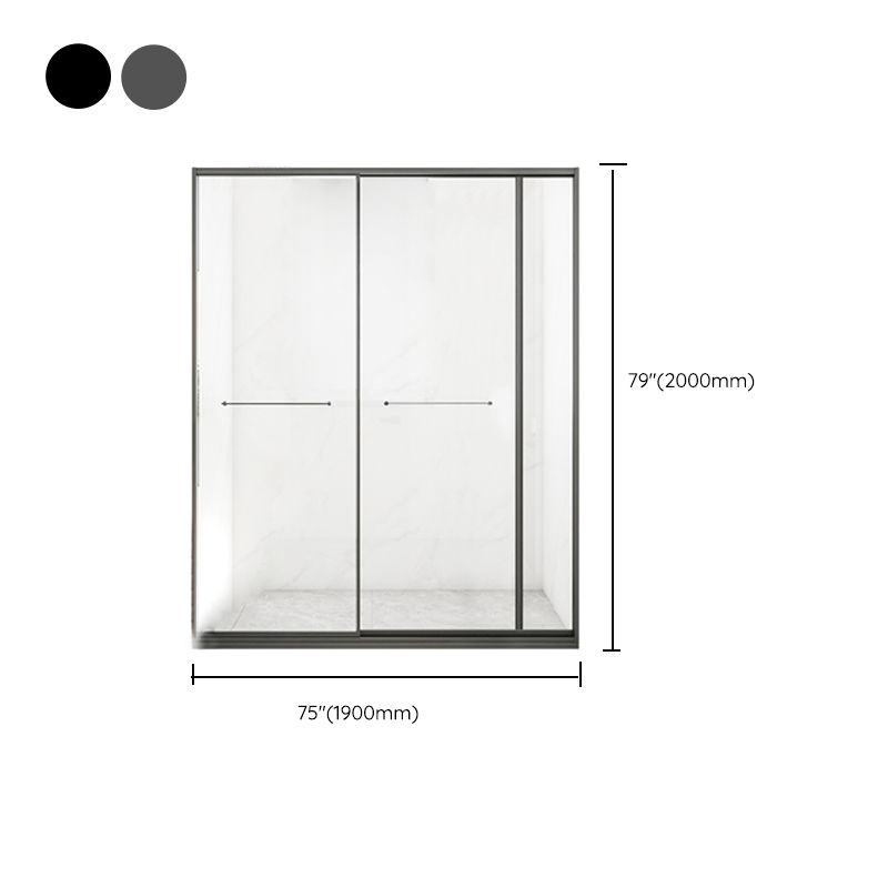 Transparent Tempered Shower Bath Door Double Sliding Framed Shower Doors