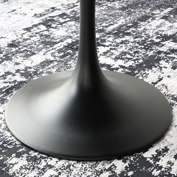 Metal Modern Round Indoor Table Black Sintered Stone Top Table for Dining Room