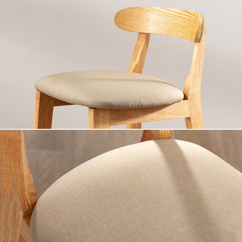 Modern Armless Counter Stool Wood Household Bar Stool with Pedal and Cushion