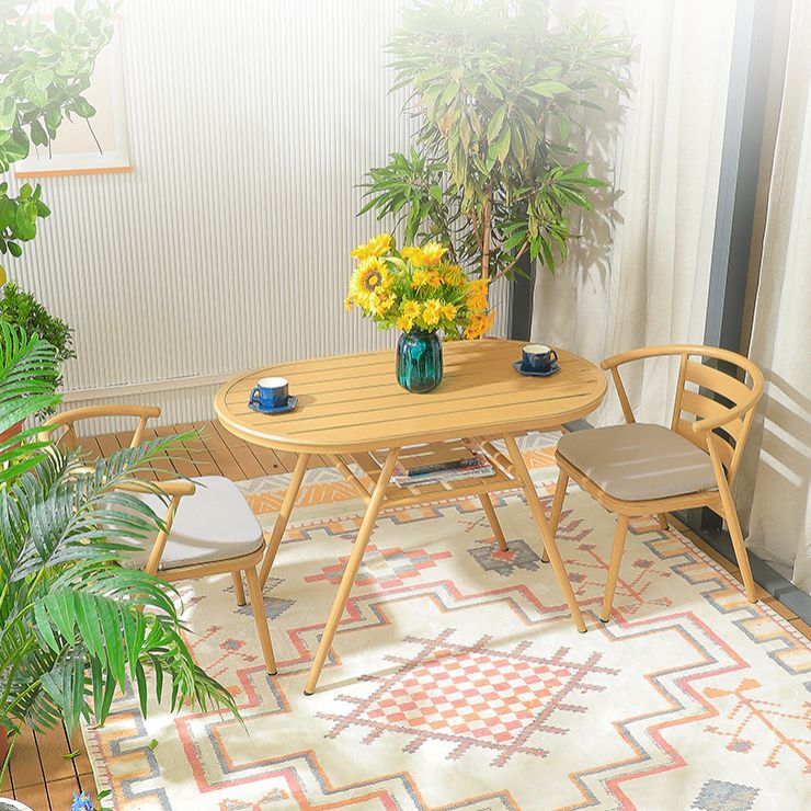 Boho Style Dining Set Metal Oval 1/2/3 Pieces Water Resistant Dining Set