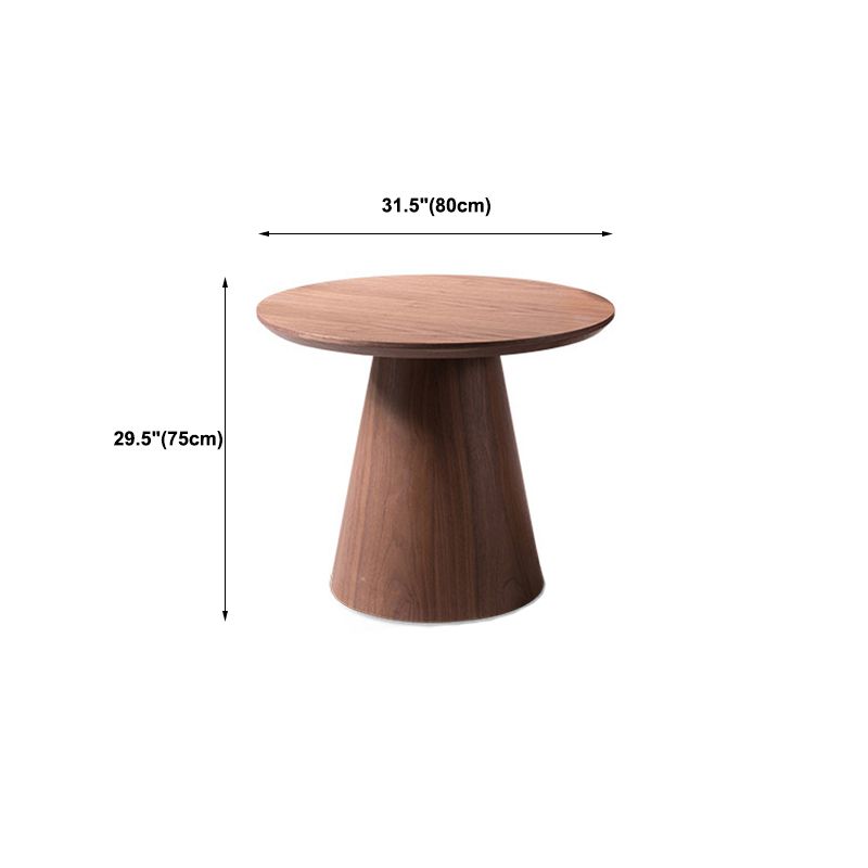 Scandinavian Pedestal Coffee Table Round Wooden Coffee Table Set for Living Room