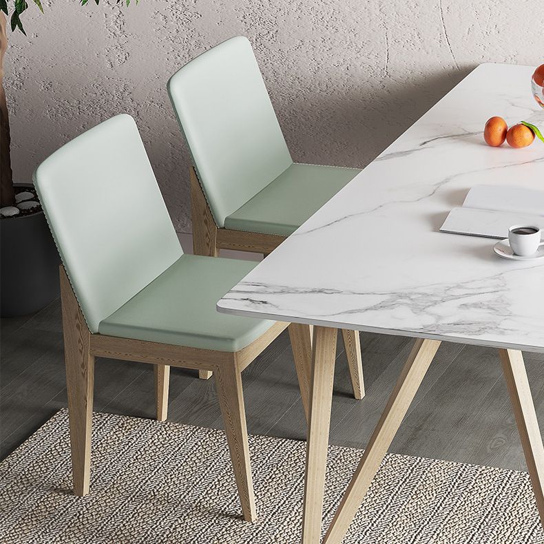 Matte Finish Dining Table Set with Wooden Frame 1/4/5/7 Pieces Glam Dinette Set for Home