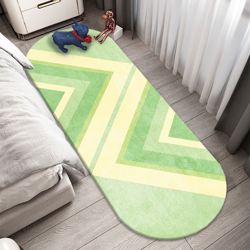 Purple Simple Rug Polyester Chromatic Stripe Rug Washable Rug for Living Room