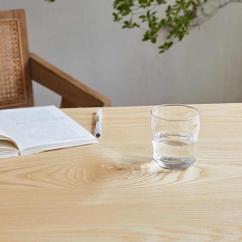 Rectangle Double Pedestal Table Modern Dining Fixed Table with Pine Solid Wood