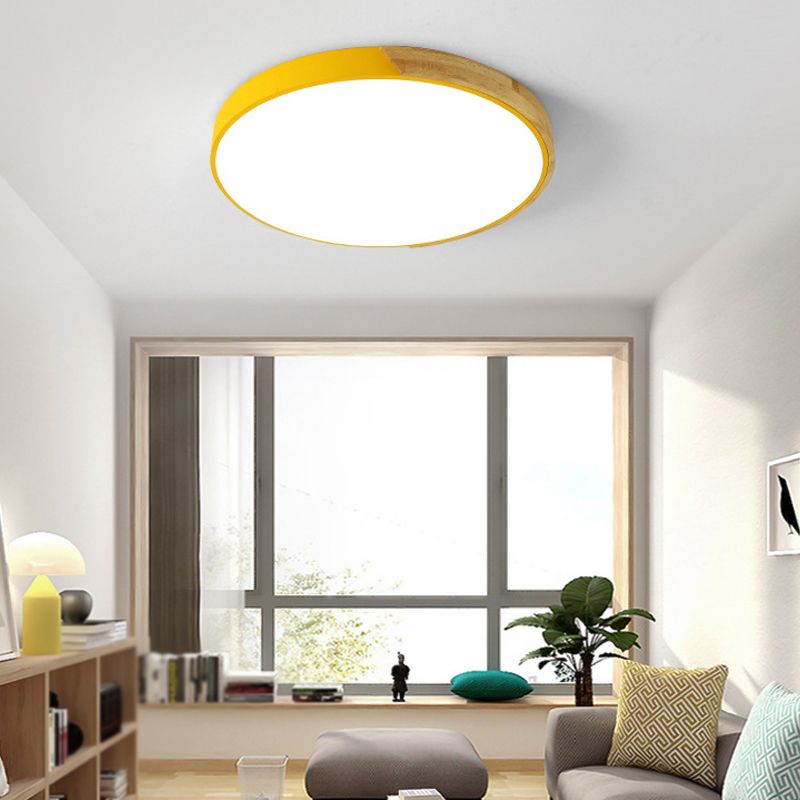 Nordic Simple Flush Plafond Licht Houten LED Flush Mount Verlichting voor Slaapkamer