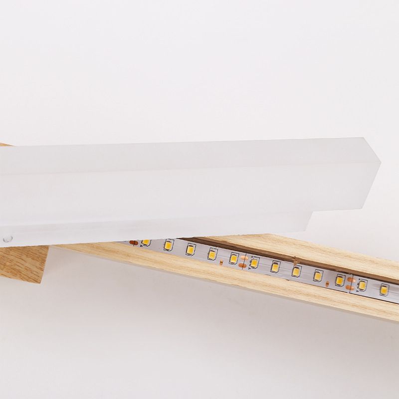 Wood Linear Vanity Wall Sconce Modern Style 1 Light Vanity Lighting Fixtures