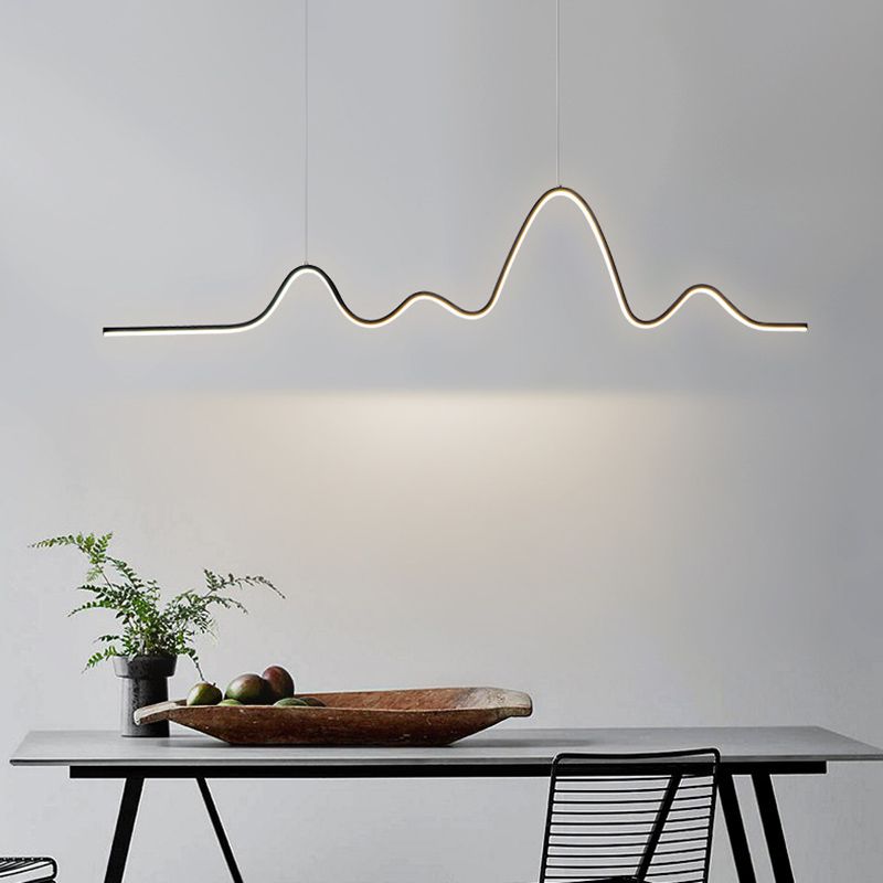 Modern Style Geometric Shape Island Pendant Acrylic Island Light Fixtures for Living Room