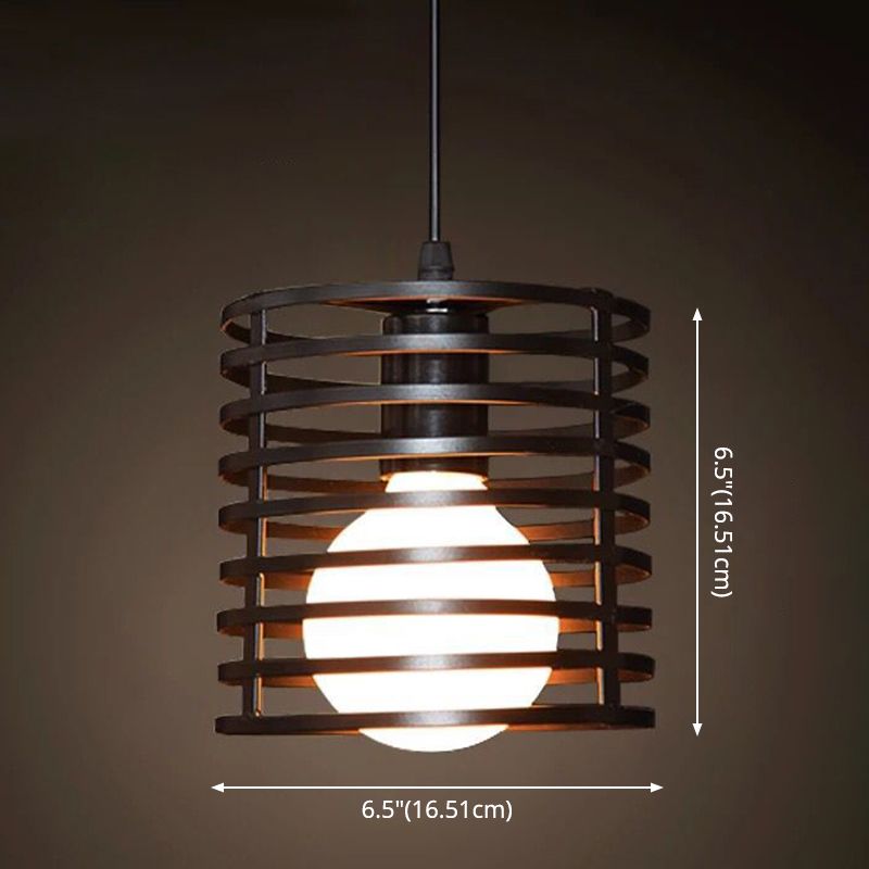 1 licht gekooide hangende verlichtingsarmaturen retro industriële stijl metallic hangende hanglampen voor bar