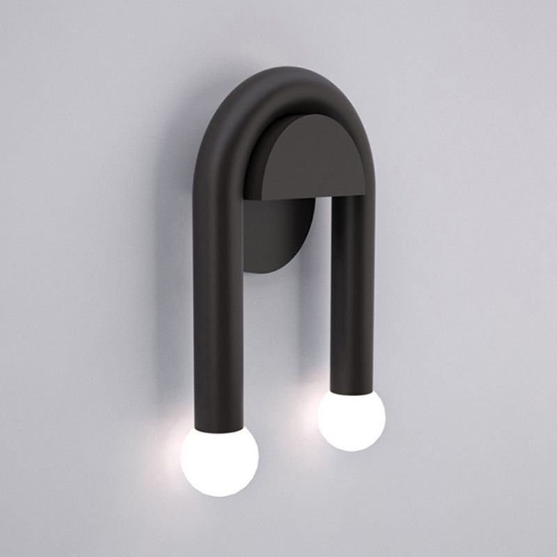 Modernism 2-Light Black Wall Mounted Sconce Metal Wall Light for Bedroom