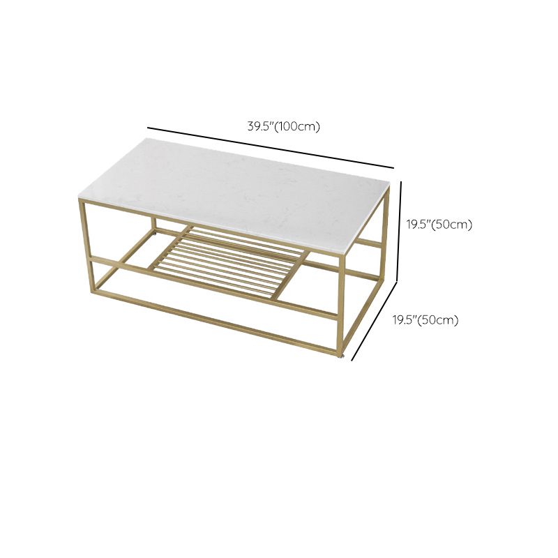 Glam Rectangular Coffee Table Frame 1 Coffee Table for Living Room