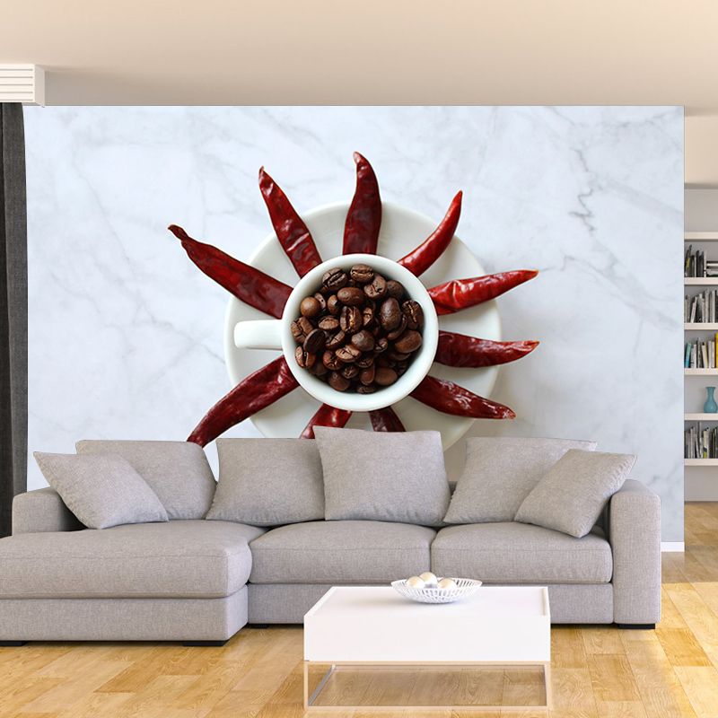 Roasted Coffee Beans Mural for Coffee Shop Mildew Resistant Wall Covering