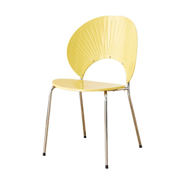 Nordic Style Plastic Armless Dining Chair for Dining Room, 17.7-inch Hight