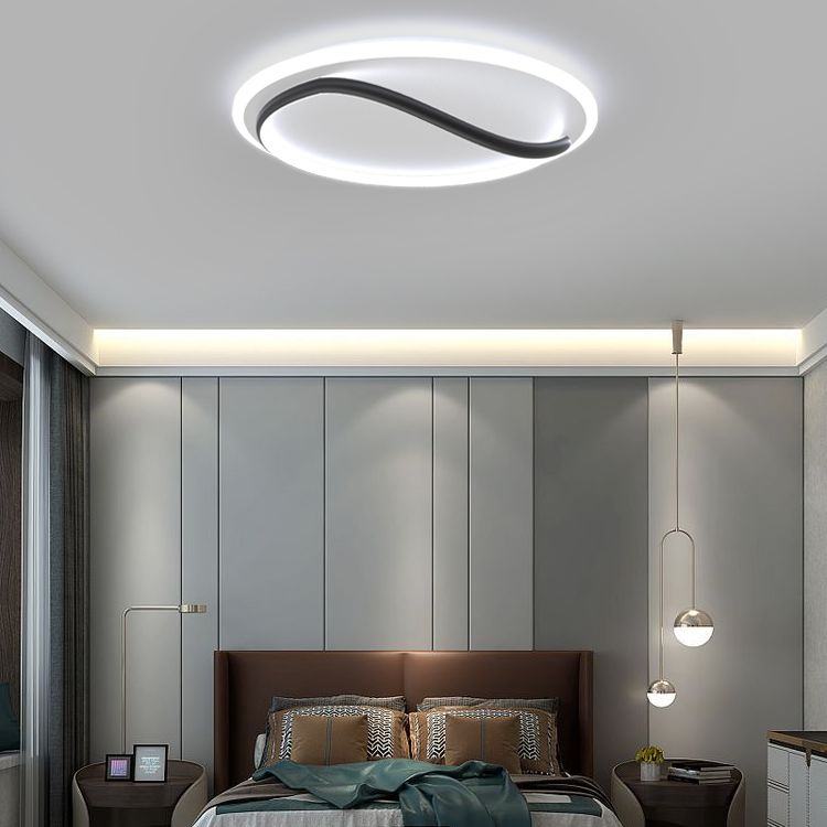 Linear Acrylique Flush Mount Modern Style 1-Light LED Ceiling Lamp for Bedroom