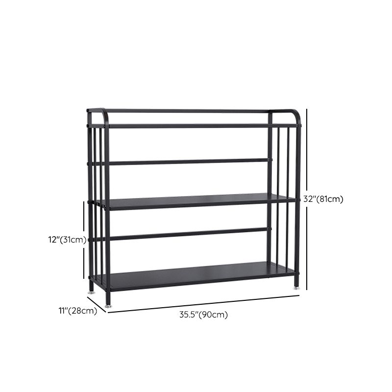 Contemporary Metal Bookshelf Black Etagere Shelf Bookcase for Study Room