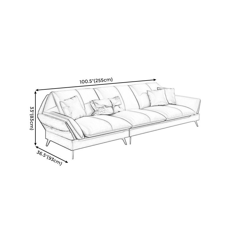 Contemporary Cushion Back Sectional Removable Cushions Storage Sofa and Chaise