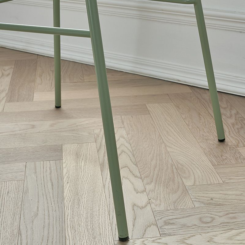 Modern Plastic Contoured Seat Iron Base Footrest Stool for Living Room