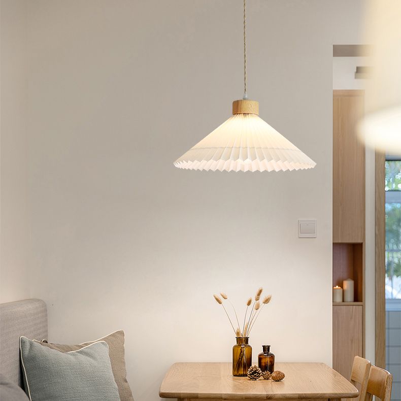 Wood Tapered Suspension Pendant Light Nordic Style Wooden Pendant Lighting Fixture