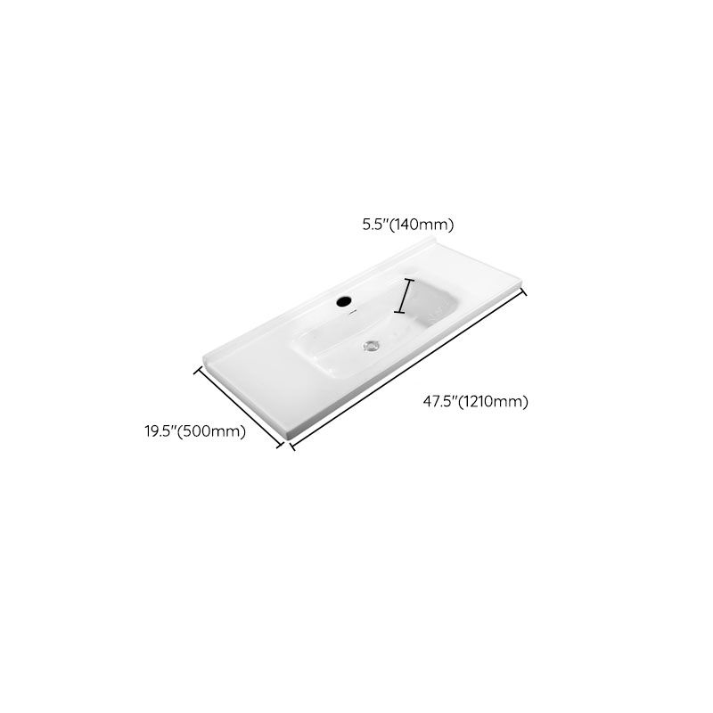 Modern White Bathroom Sink Rectangular Ceramic Bathroom Sink