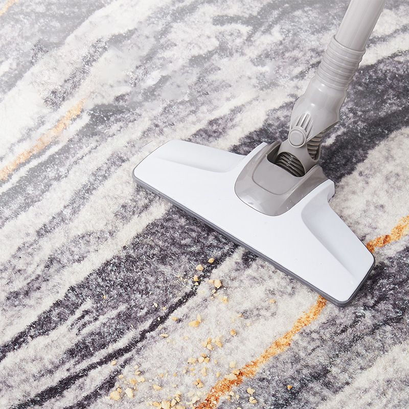 Grey Modern Area Rug Abstract Pattern Polyester Area Carpet Easy Care Rug for Home Decor