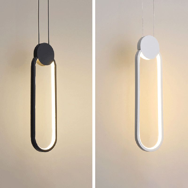 Moderne minimalistische LED -hanglampje Smeedijzeren geometrische hanglamp met acrylschaduw