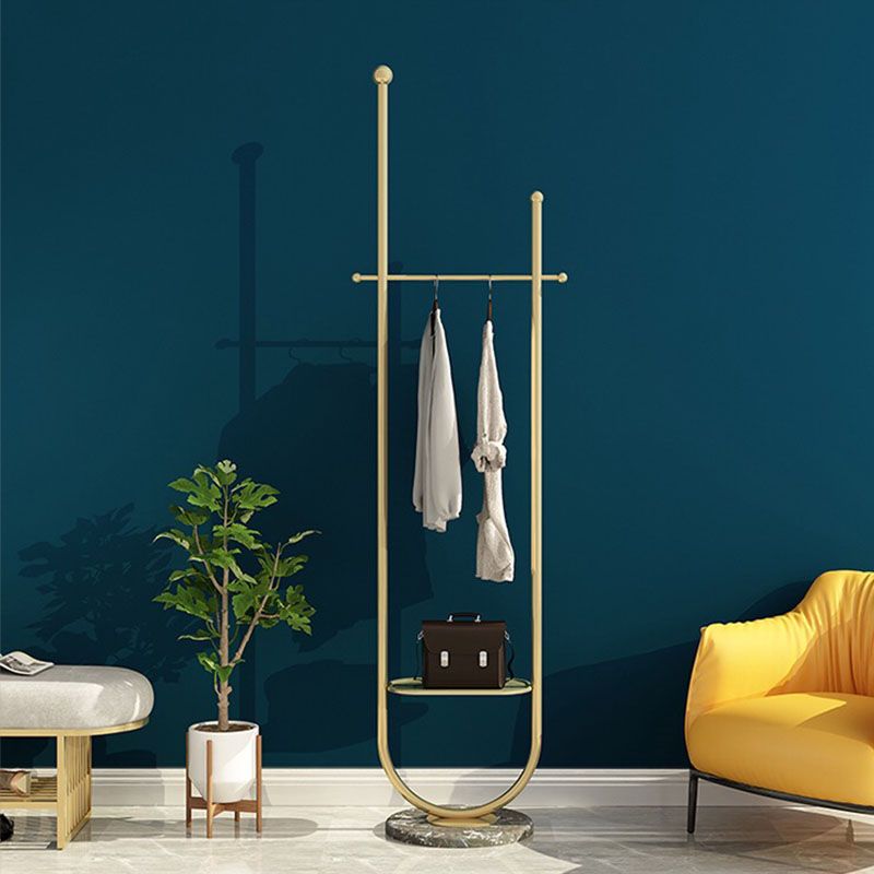 Entry Hall Tree Contemporary Iron Coat Hanger , 18.5 Inch Wide