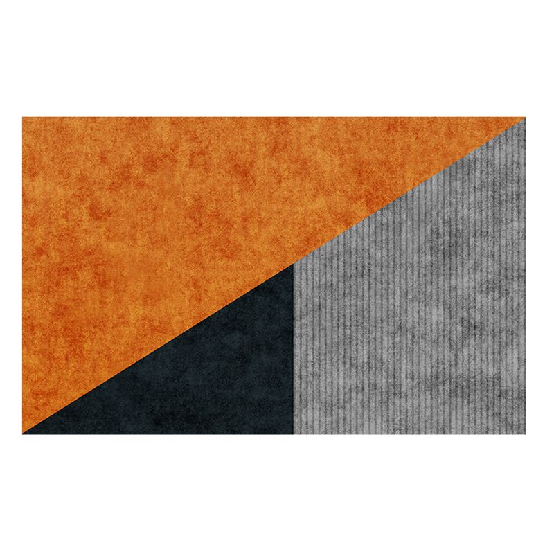 Navy Modern Area Rug Geometric Pattern Polyester Area Rug Stain Resistant Carpet for Drawing Room