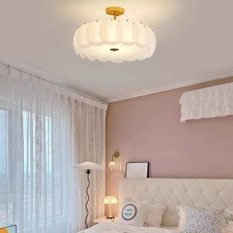 Modern Glass Ceiling Lamp Simple Flush Mount Light Fixture for Bedroom