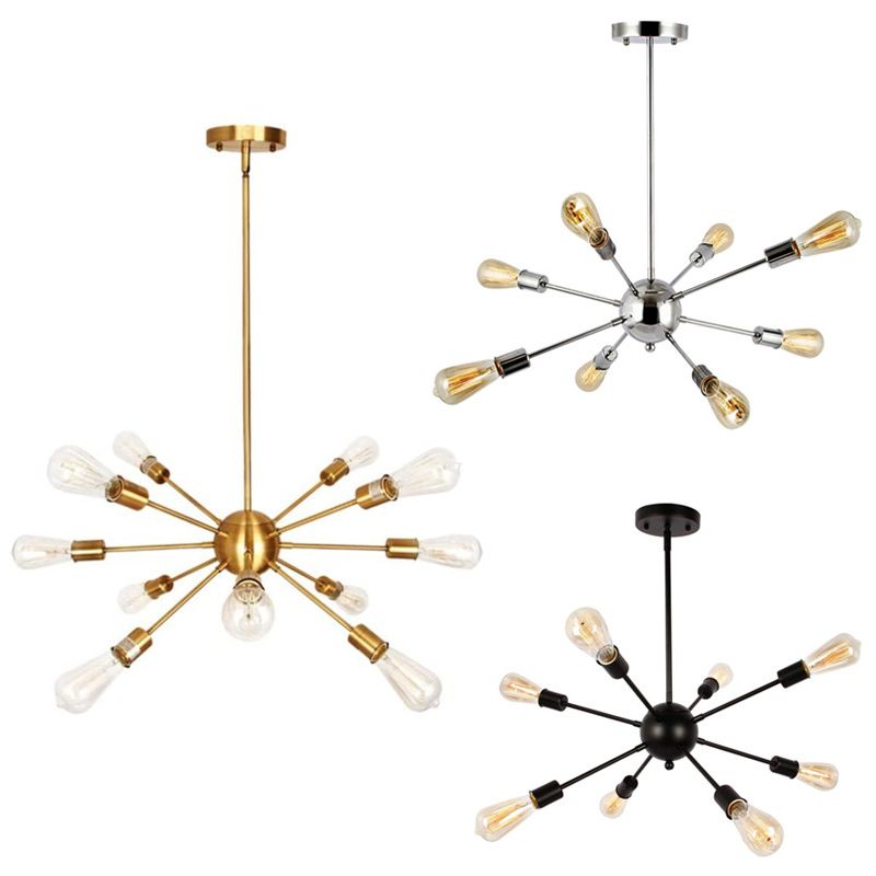 Molecular Scatter Chandelier Lighting Industrial Exposed Bulb Hanging Pendant Light for Living Room