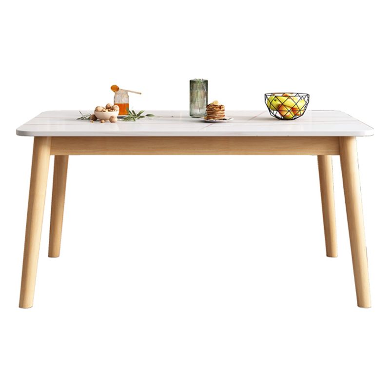 Rubberwood Solid Wood Dining Table Simplicity Dining Table with 4 Legs
